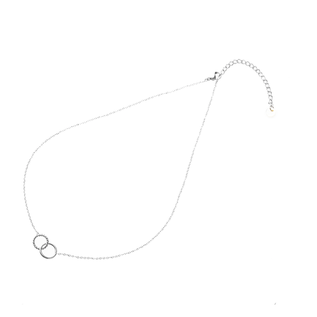 Day & Eve by Go Dutch Day & Eve ketting N2742-1 double hoop silver