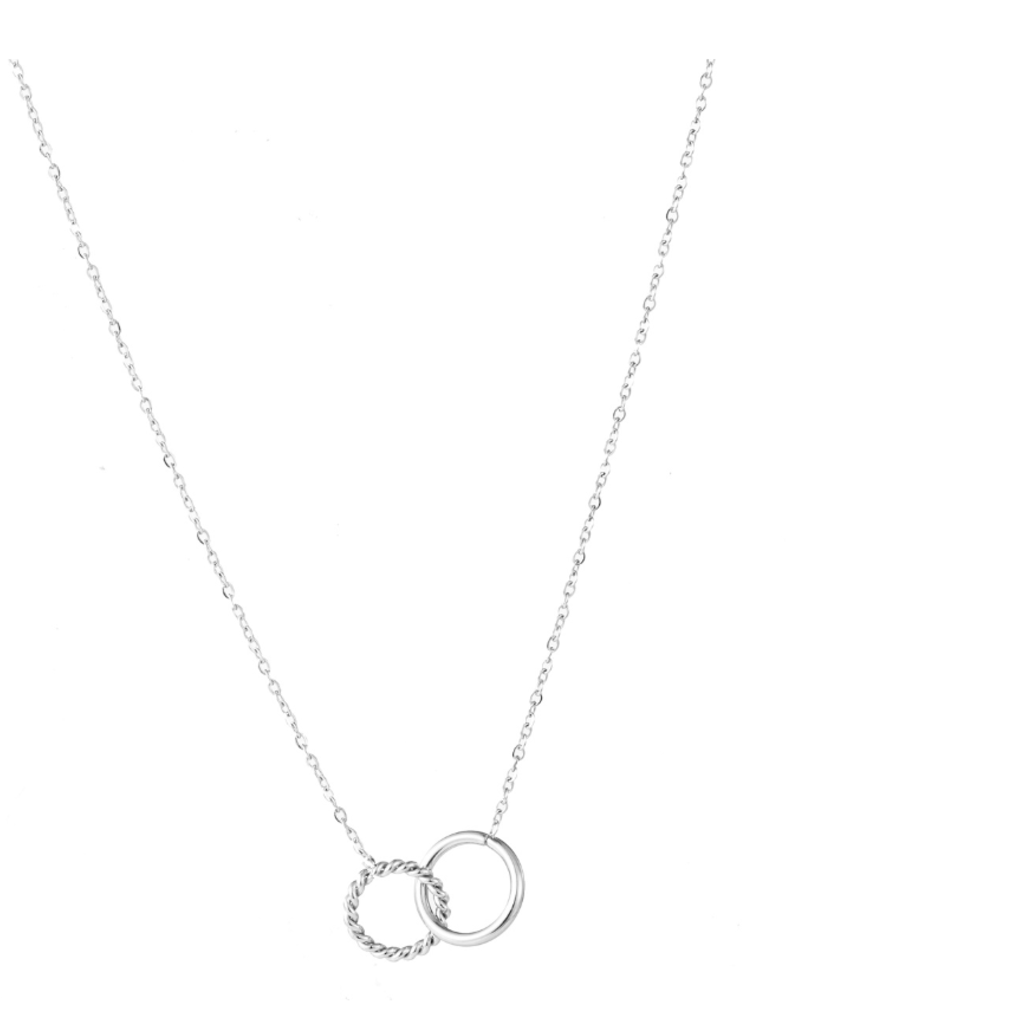 Day & Eve by Go Dutch Day & Eve ketting N2742-1 double hoop silver