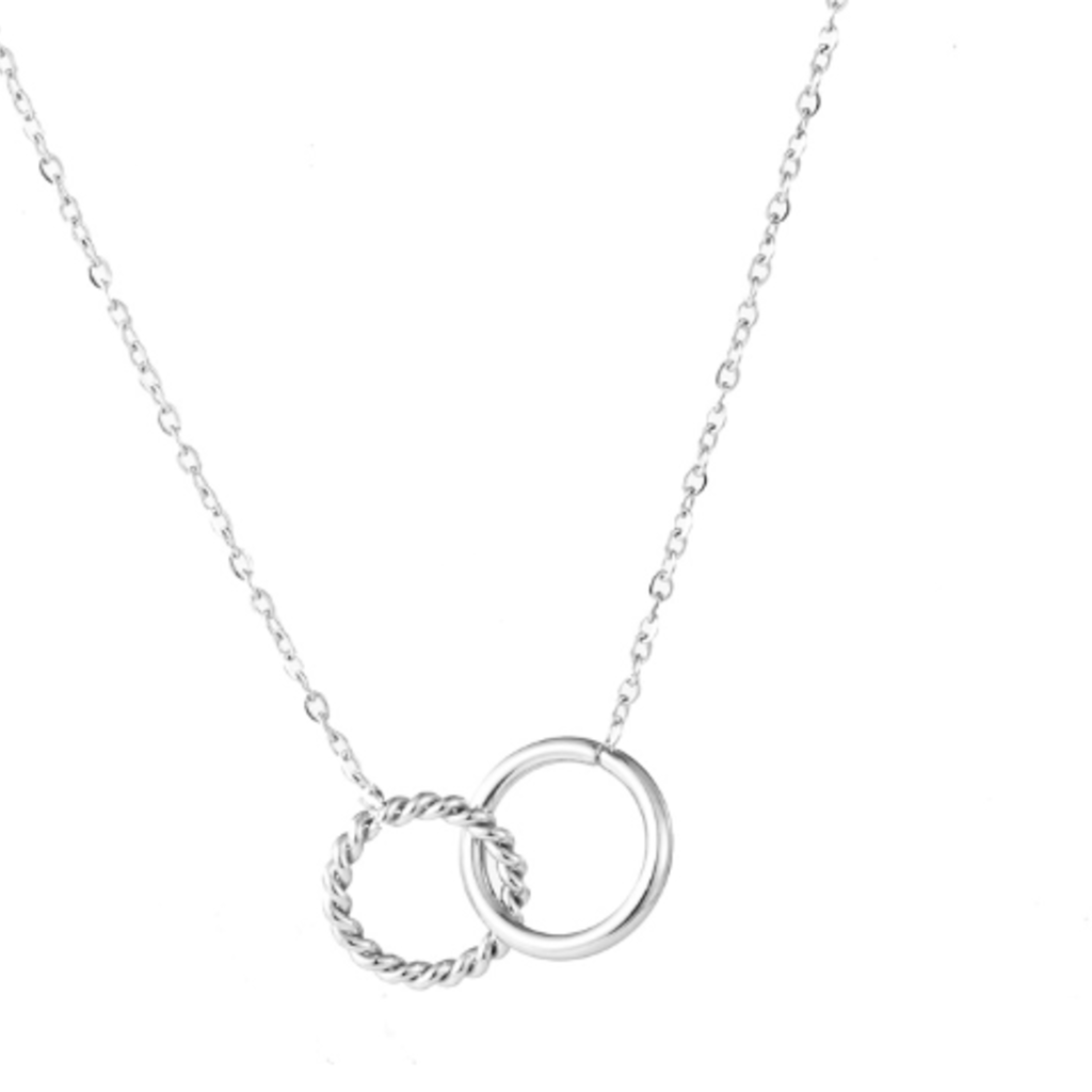Day & Eve by Go Dutch Day & Eve ketting N2742-1 double hoop silver