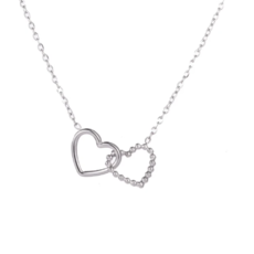 Day & Eve by Go Dutch Day & Eve ketting N3298-1 double heart silver