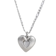 Day & Eve by Go Dutch Day&Eve ketting N3830-1 glass heart silver