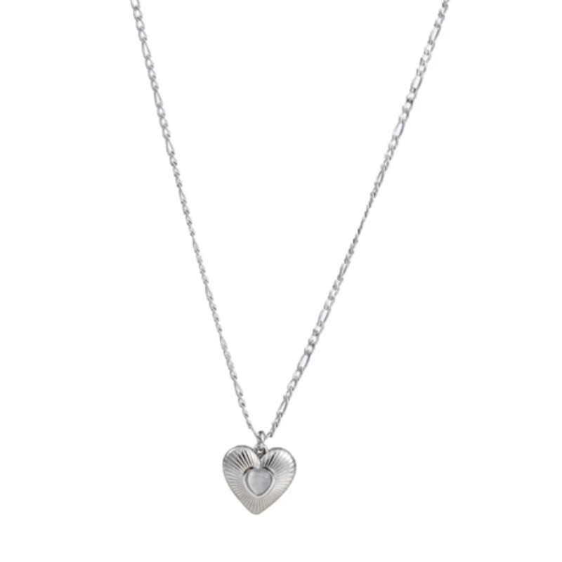 Day & Eve by Go Dutch Day&Eve ketting N3830-1 glass heart silver