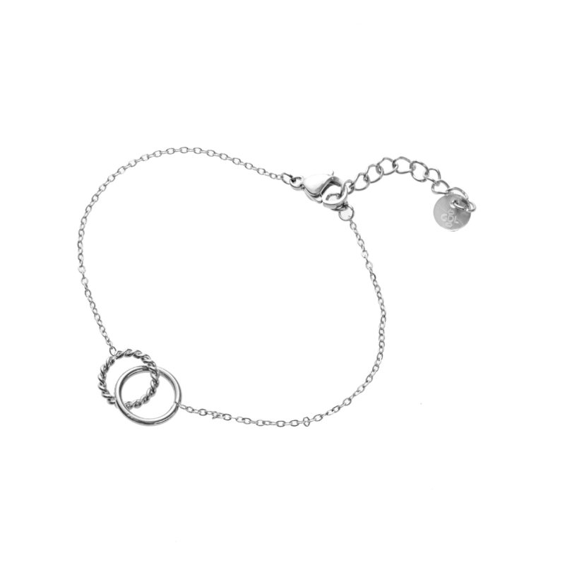 Day & Eve by Go Dutch Day & Eve armband B2742-1 double hoop bracelet silver