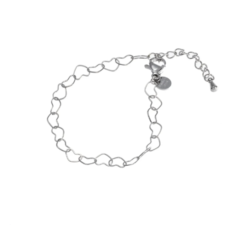 Day & Eve by Go Dutch Day & Eve armband B3892-1 Heart chain bracelet silver