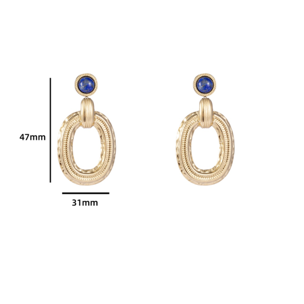 Day & Eve by Go Dutch Day & Eve oorbellen E3899 stone drop earrings gold