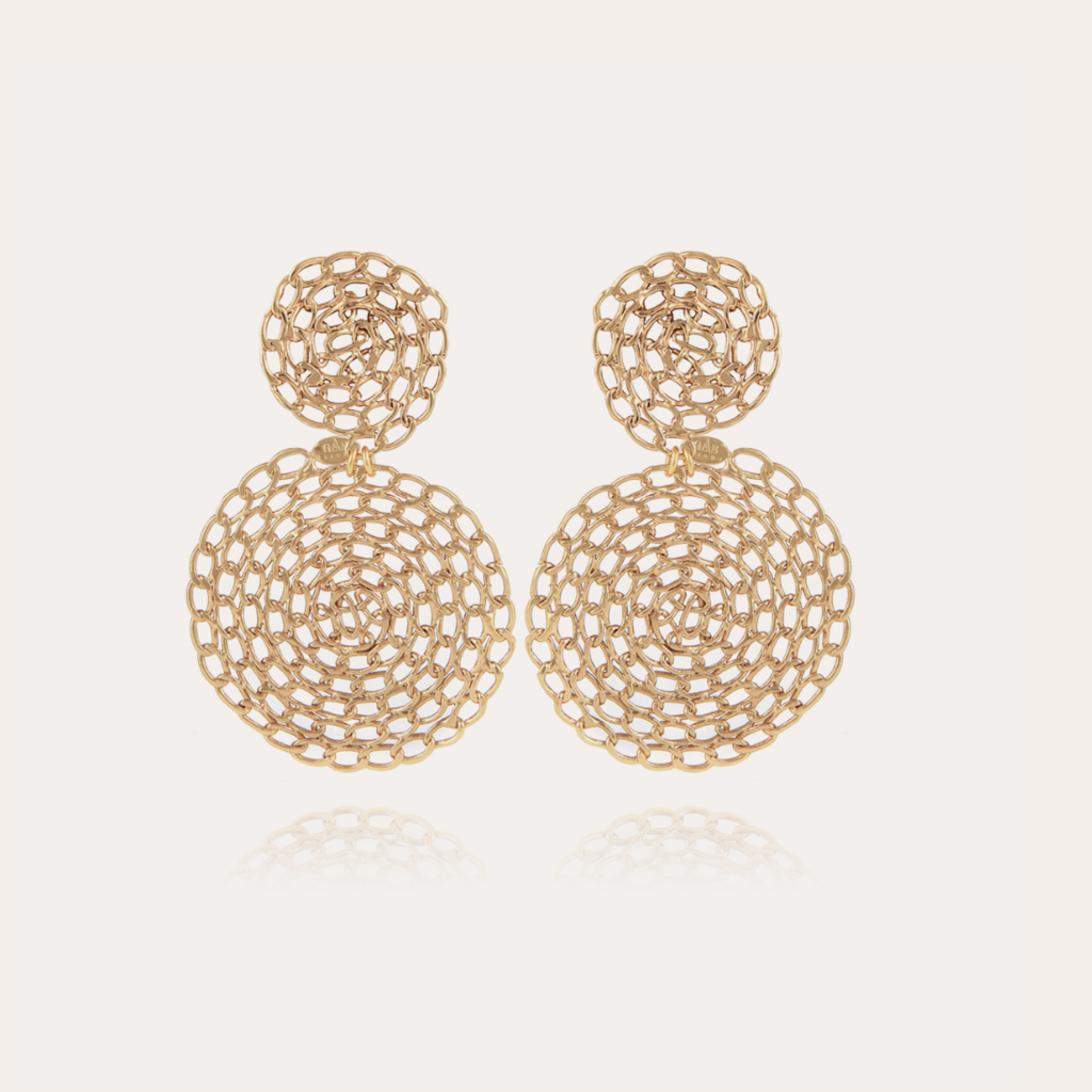 Gas Bijoux GAS Bijoux Oorbellen 347439 Onde gourmette earrings gold L 7,5 cm  W 5 cm