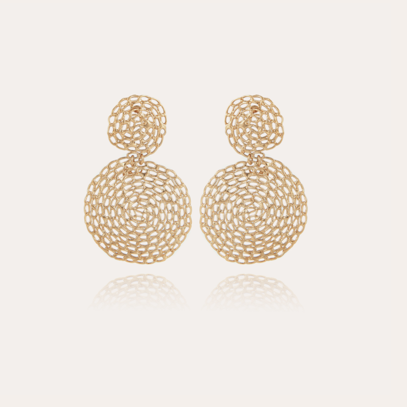 Gas Bijoux Jewelry Gas Bijoux oorbellen 396459 Onde Gourmette earrings small size gold - L 5,3 cm  W 4 cm