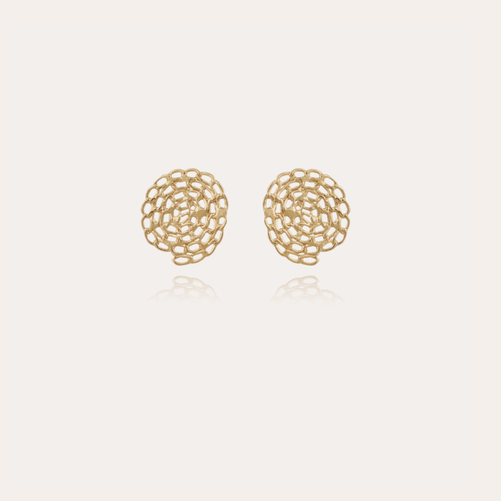 Gas Bijoux Gas Bijoux oorbellen 532667 Onde Gourmette studs earrings gold 2 cm