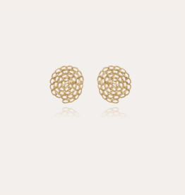 Gas Bijoux Gas Bijoux oorbellen 532667 Onde Gourmette studs earrings gold 2 cm