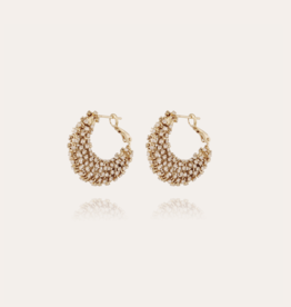 Gas Bijoux Jewelry Gas Bijoux oorbellen 567050 Izzia strass earrings gold 2,5 cm