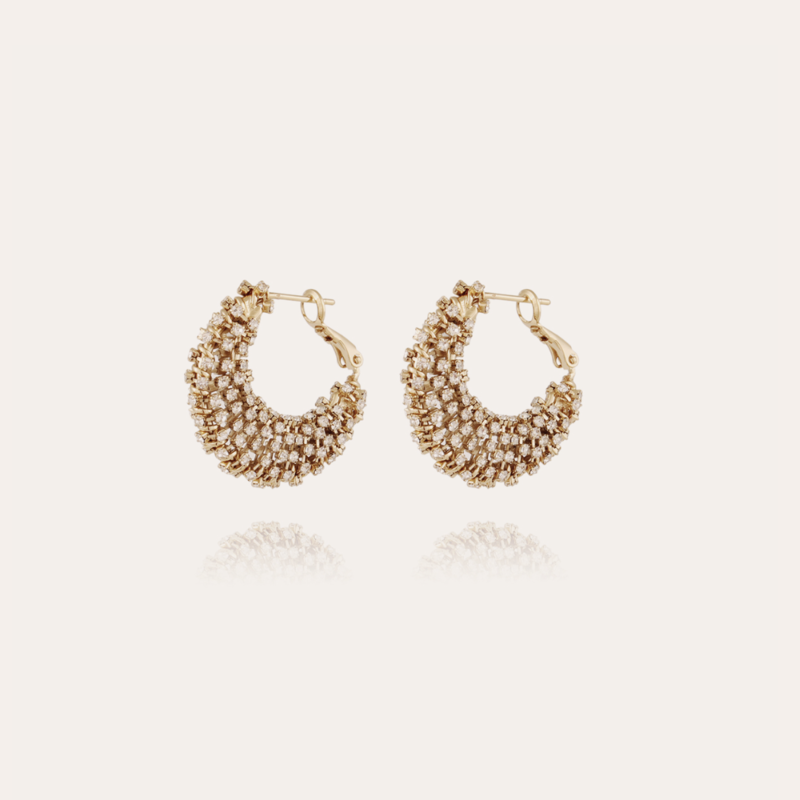 Gas Bijoux Gas Bijoux oorbellen 567050 Izzia strass earrings gold 2,5 cm