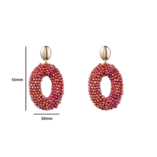 Day & Eve by Go Dutch D&E by Go Dutch oorbellen E3509-6 Full-on Beads Oval - 14K + Fucsia red