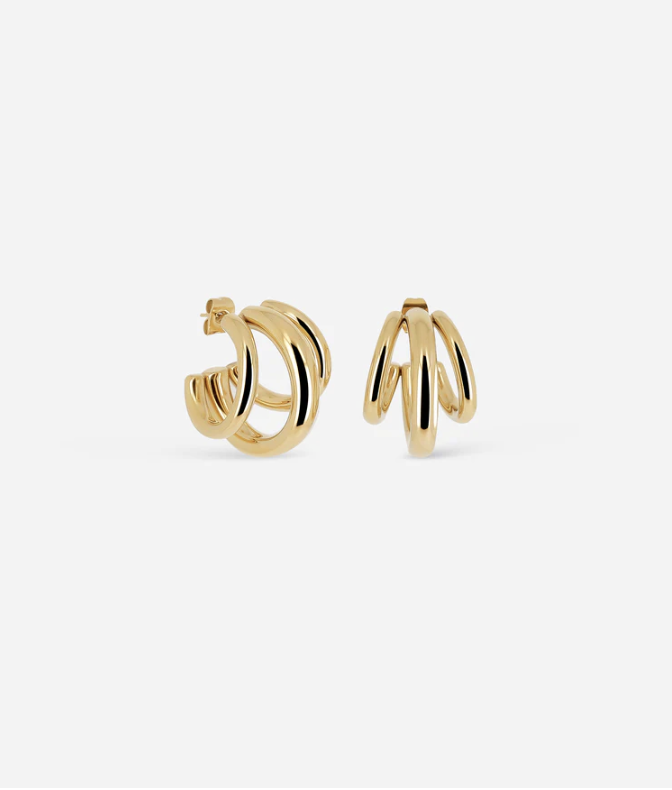 Zag Bijoux oorbellen SEC21345-01UNI25 Trilogy Earrings Gold plated