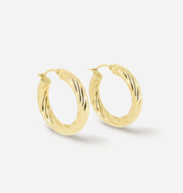 Zag Bijoux Zag Bijoux oorbellen SEC21341-01UNI5X30 Aya earrings gold plated steel 30 mm