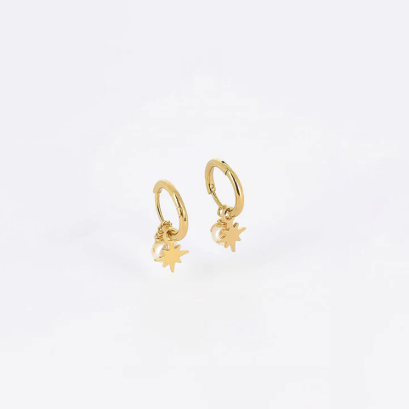 Zag Bijoux Zag Bijoux SEC10950-01SEL Finn earrings mother of pearl Gold plated 12 mm