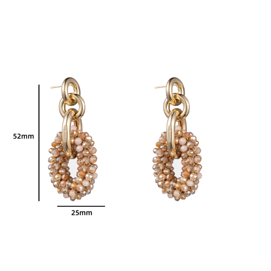 Day & Eve by Go Dutch D&E by Go Dutch oorbellen E2586-18 Beads Link - 14K + nude