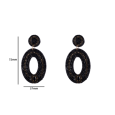 Day & Eve by Go Dutch D&E by Go Dutch oorbellen E3564-1 Seed Bead Oval Earring - black