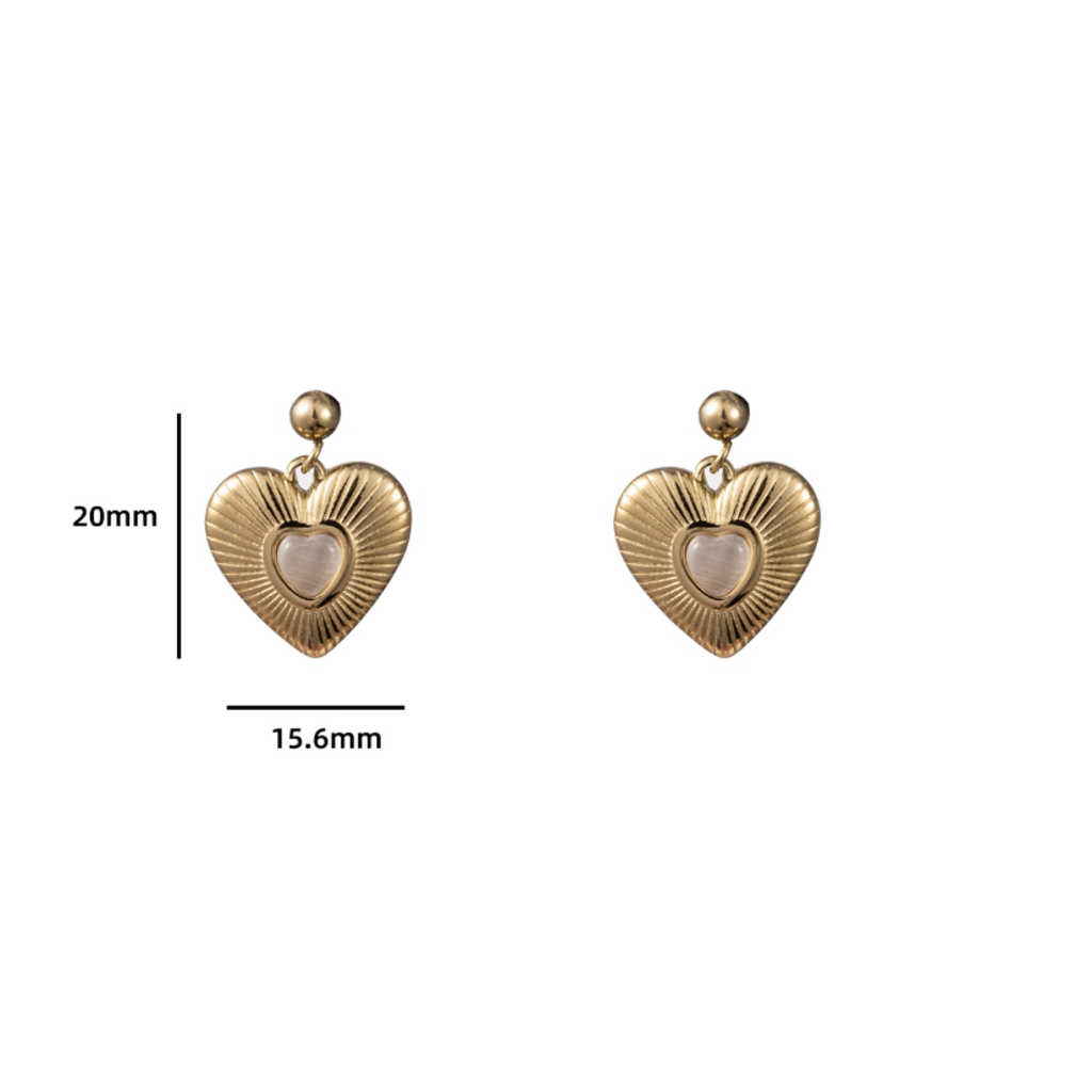 Day & Eve by Go Dutch Day & Eve by go dutch oorbellen E3830-2 Glass heart earrings gold