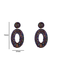 Day & Eve by Go Dutch D&E by Go Dutch oorbellen E3564-2 Seed Bead Oval Earring - purple