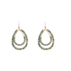 Day & Eve by Go Dutch D&E by Go Dutch oorbellen E3505-2 2 Line Beads Drop - 14K green