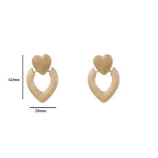 Day & Eve by Go Dutch Day&eve Oorbellen E3766-2 Dangling heart earrings gold