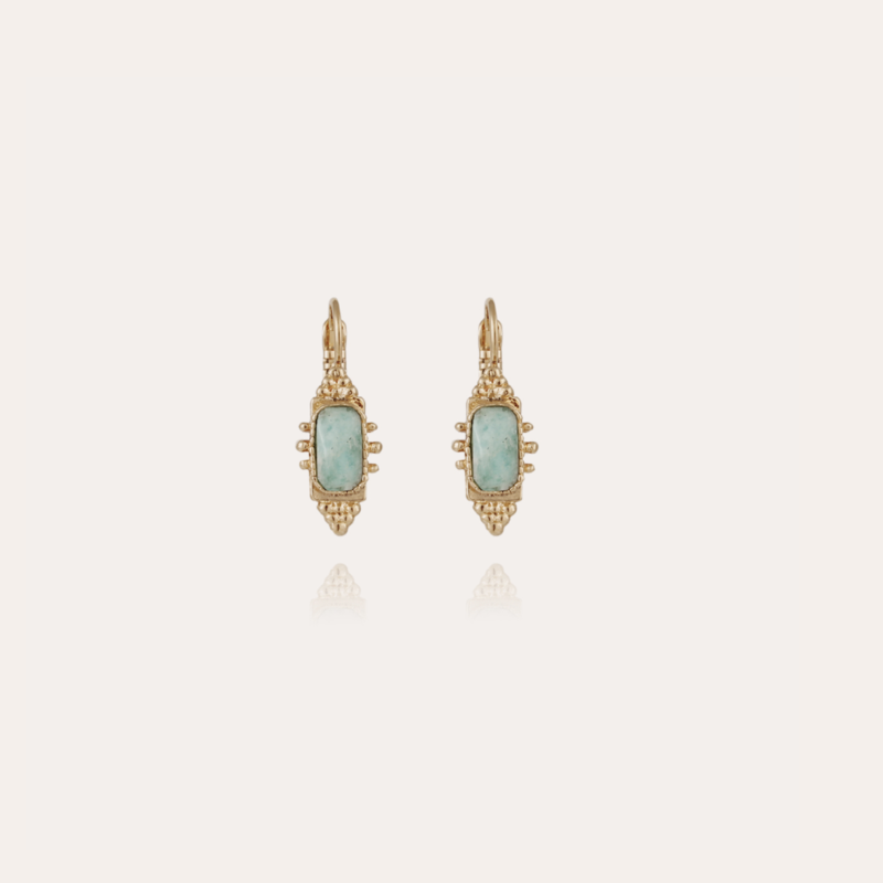 Gas Bijoux Gas Bijoux oorbellen 501763 serti talisman amazonite goud earrings