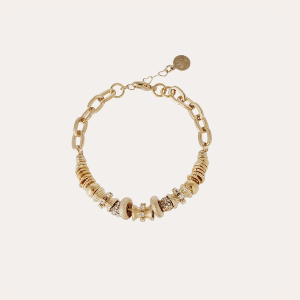 Gas Bijoux Gas Bijoux armband 589657 Marquiza chain strass bracelet gold