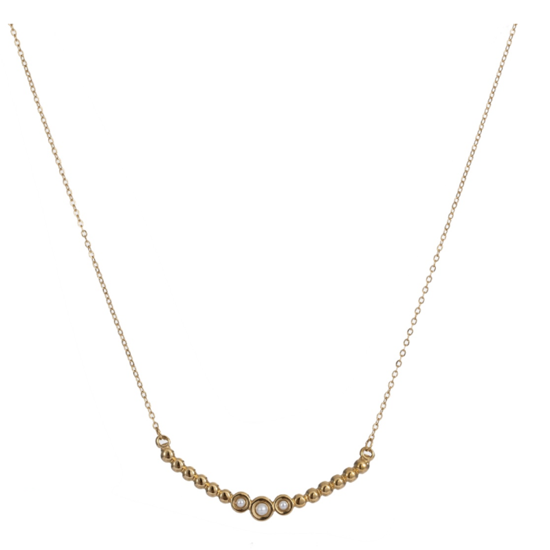 Day & Eve by Go Dutch Day & Eve ketting Pearl Bridge Necklace gold