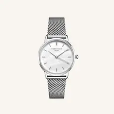 Rosefield Rosefield RMSMS-R08 Pearl Edit Mesh White MOP Silver dames horloge