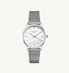 Rosefield Rosefield RMSMS-R08 Pearl Edit Mesh White MOP Silver dames horloge