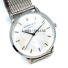 Rosefield Rosefield RMSMS-R08 Pearl Edit Mesh White MOP Silver dames horloge