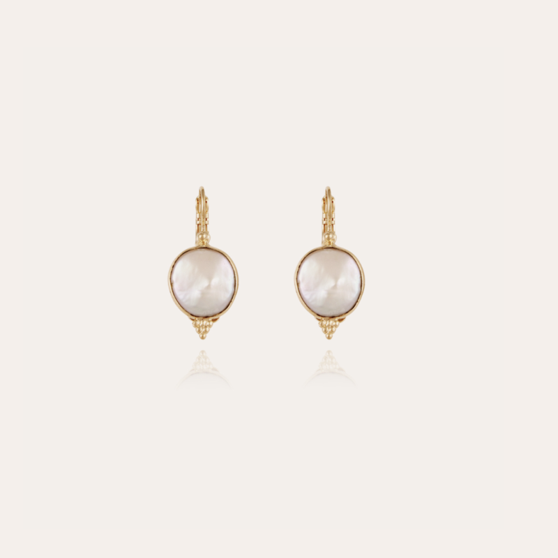 Gas Bijoux Jewelry Gas Bijoux oorbellen 454683 Serti Mother of pearl white earrings gold