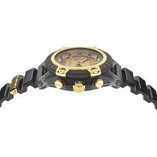 Versace Versace VEZ701623 Icon Active Chronograaf (zwart & goud) 44mm horloge met diamanten