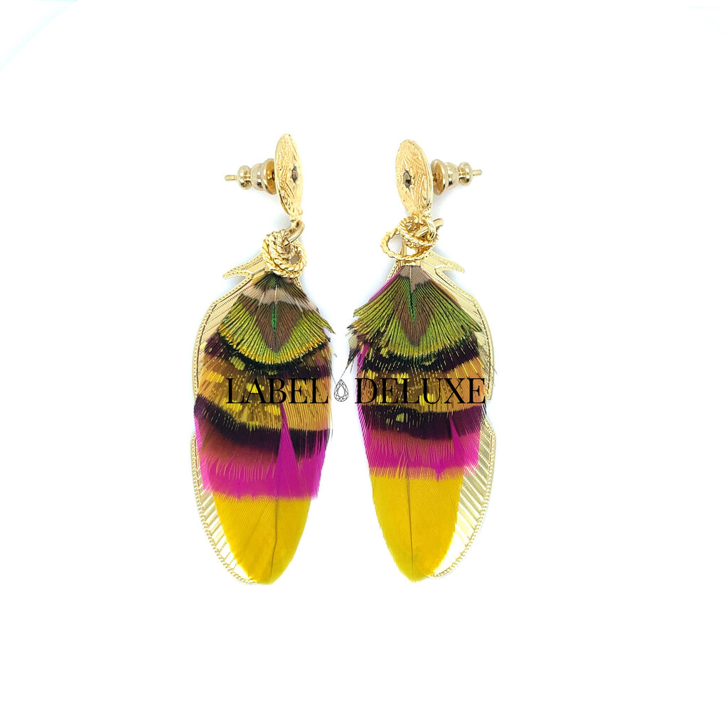 Gas Bijoux Gas Bijoux oorbellen 162160 Sao earrings small size gold Pink yellow Pauw