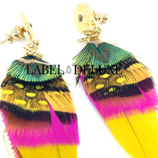 Gas Bijoux Gas Bijoux oorbellen 162160 Sao earrings small size gold Pink yellow Pauw