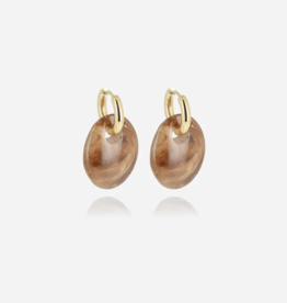 Zag Bijoux Zag Bijoux oorbellen SEC23406-01DCF Prisme Earrings brown gold 36 mm