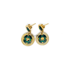 Gas Bijoux Gas Bijoux oorbellen Sequin earrings gold green