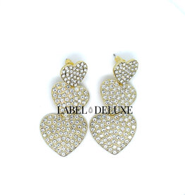 Day & Eve by Go Dutch Day & Eve Oorbellen E2501-2  3 Hearts - 14 K crystal stones gold