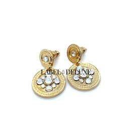 Gas Bijoux Jewelry Gas Bijoux oorbellen 161811 Sequin Earrings strass gold - L 2,7 cm - 1,6 cm