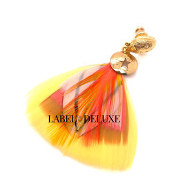 Gas Bijoux Jewelry Gas Bijoux veren oorbellen Bermudes Mini orange gold