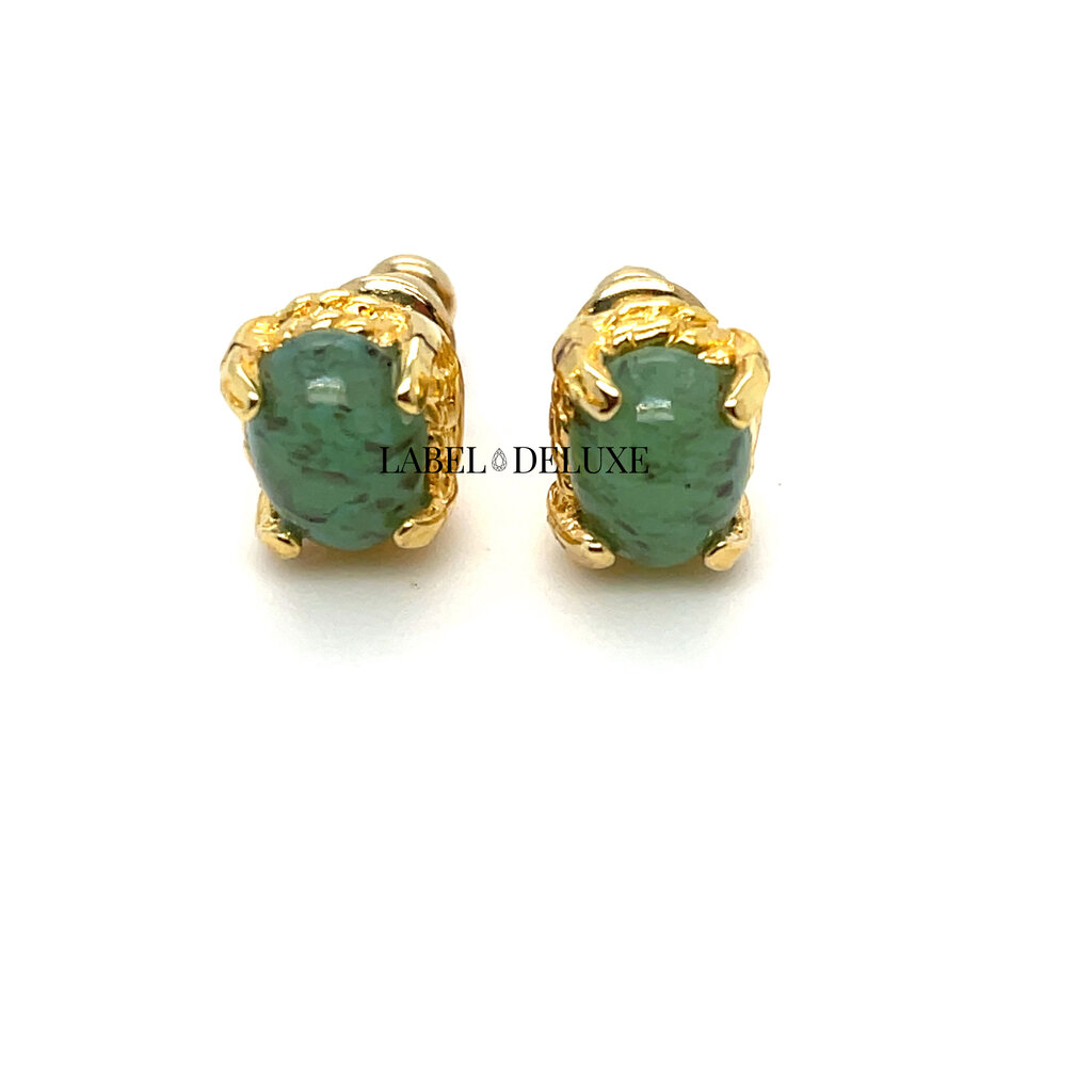 Gas Bijoux Gas Bijoux oorbellen 571164 Lucce studs earrings gold amazonite 0,9 cm 0,6 cm