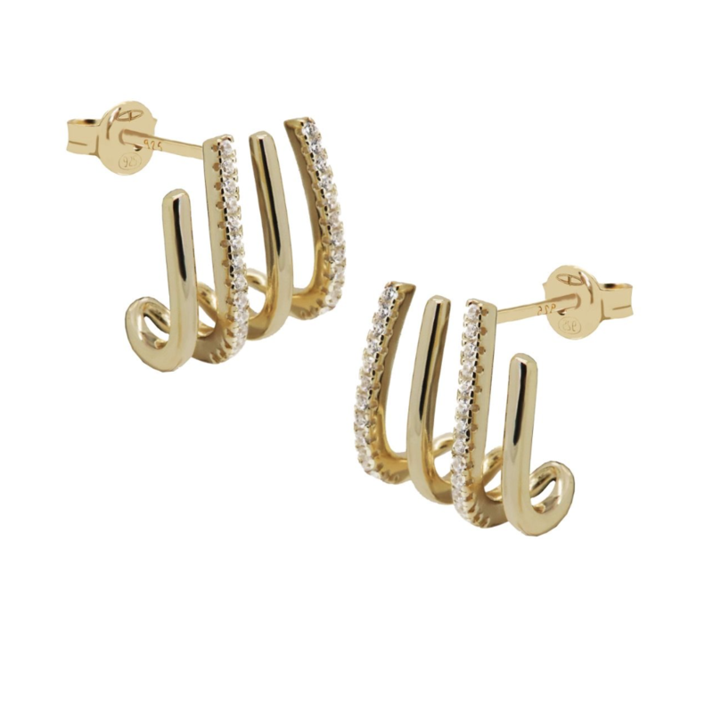 Karma Karma Jewelry oorbellen X145GP Symbols XL half hoop Elsa earrings silver 925 goldplated