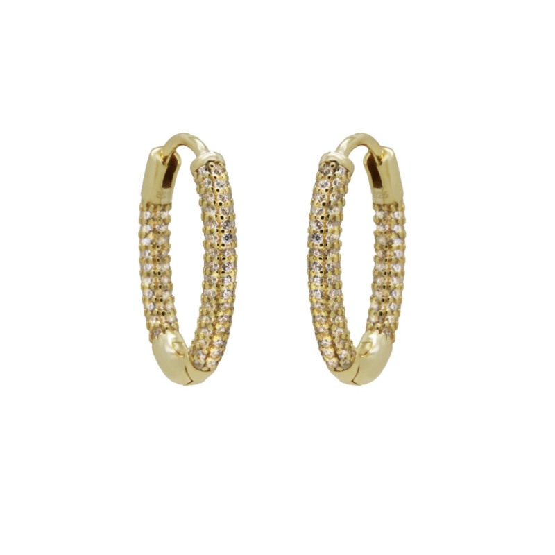 Karma Karma Jewelry oorbellen H342S Hinged hoops céleste 925 silver gold plated earrings