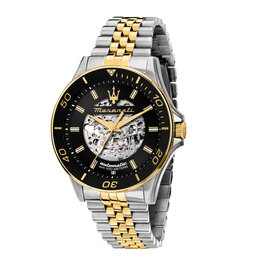 Maserati Maserati R8823140010 Sfida watch automaat (zilver/goud/zwart) 44 mm herenhorloge