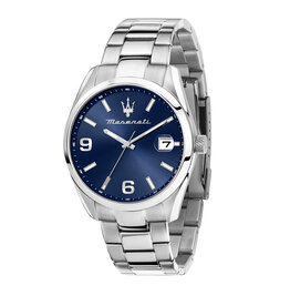 Maserati Maserati R8853151013 Attrazione (zilver/blauw) 43 mm heren horloge