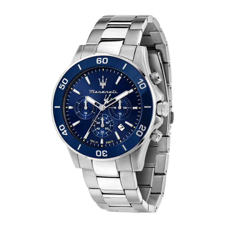 Maserati Maserati R8873600002 Competizione chronograaf (zilver/blauw) 43 mm heren horloge