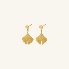 Pernille Corydon Jewellery Pernille Corydon oorbellen e-343-gp Biloba earrings recycled silver / gold plated