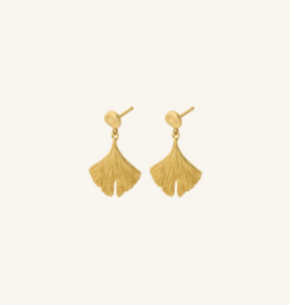 Pernille Corydon Jewellery Pernille Corydon oorbellen e-343-gp Biloba earrings recycled silver / gold plated