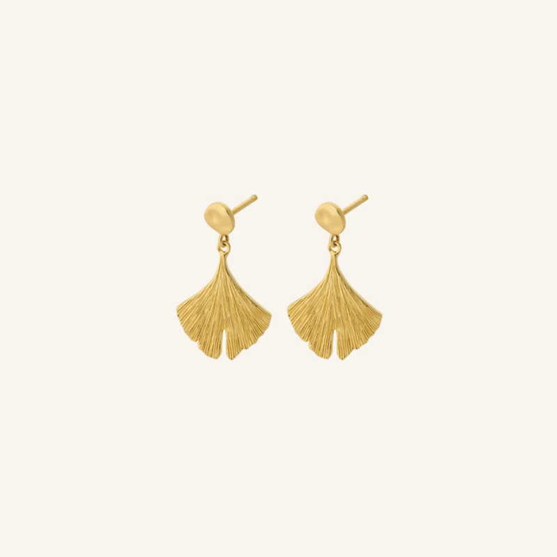 Pernille Corydon Jewellery Pernille Corydon oorbellen e-343-gp Biloba earrings recycled silver / gold plated