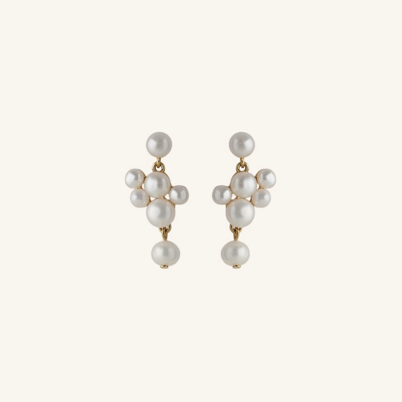 Pernille Corydon Jewellery Pernille Corydon oorbellen e-436-gp Treasure earrings recycled silver / gold plated 20 mm